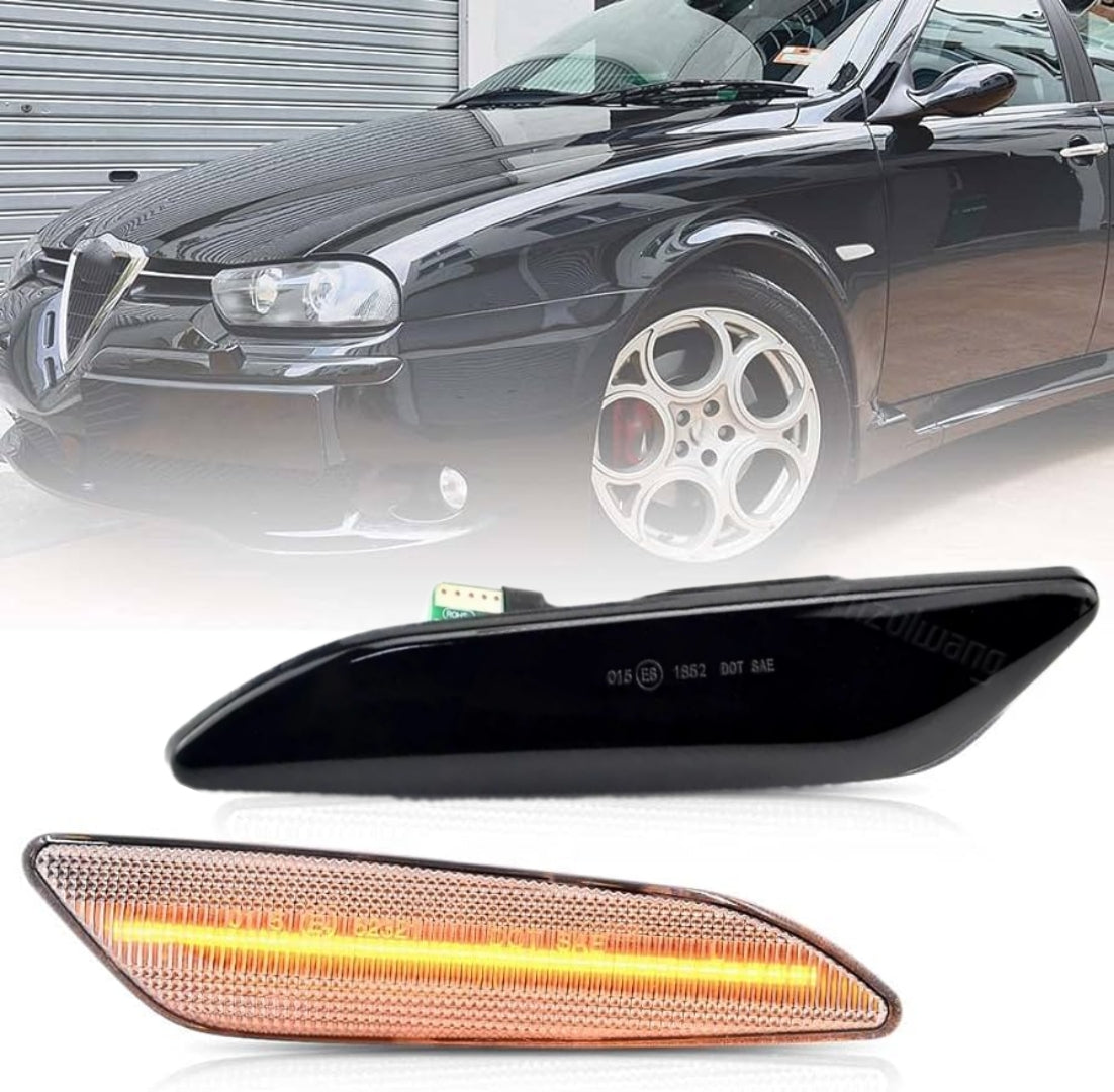 COPPIA FRECCE LATERALI FUME' PROGRESSIVE A LED ALFA ROMEO 156 CANBUS NO ERRORE