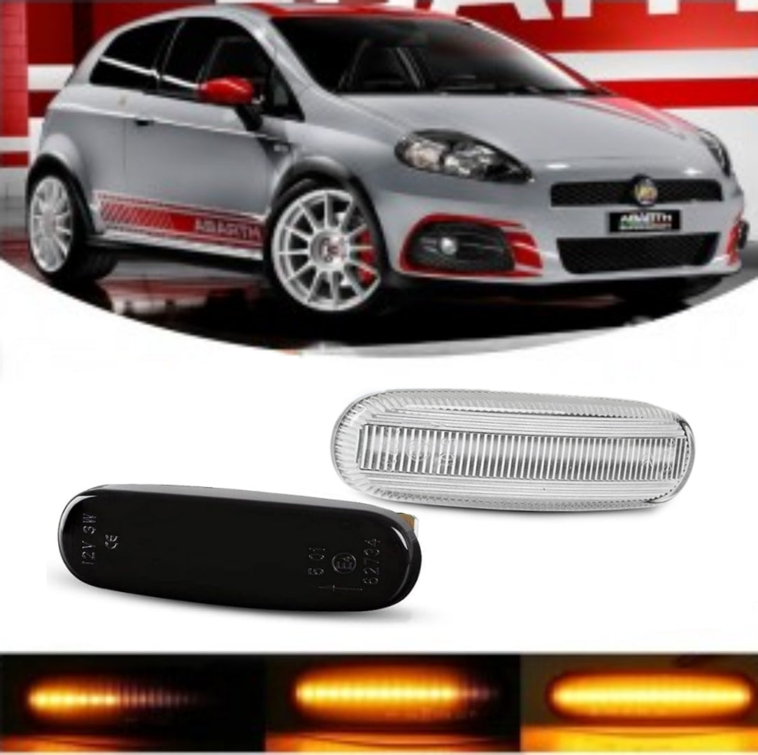 COPPIA FRECCE LATERALI LED ABARTH GRANDE PUNTO DINAMICHE PROGRESSIVE