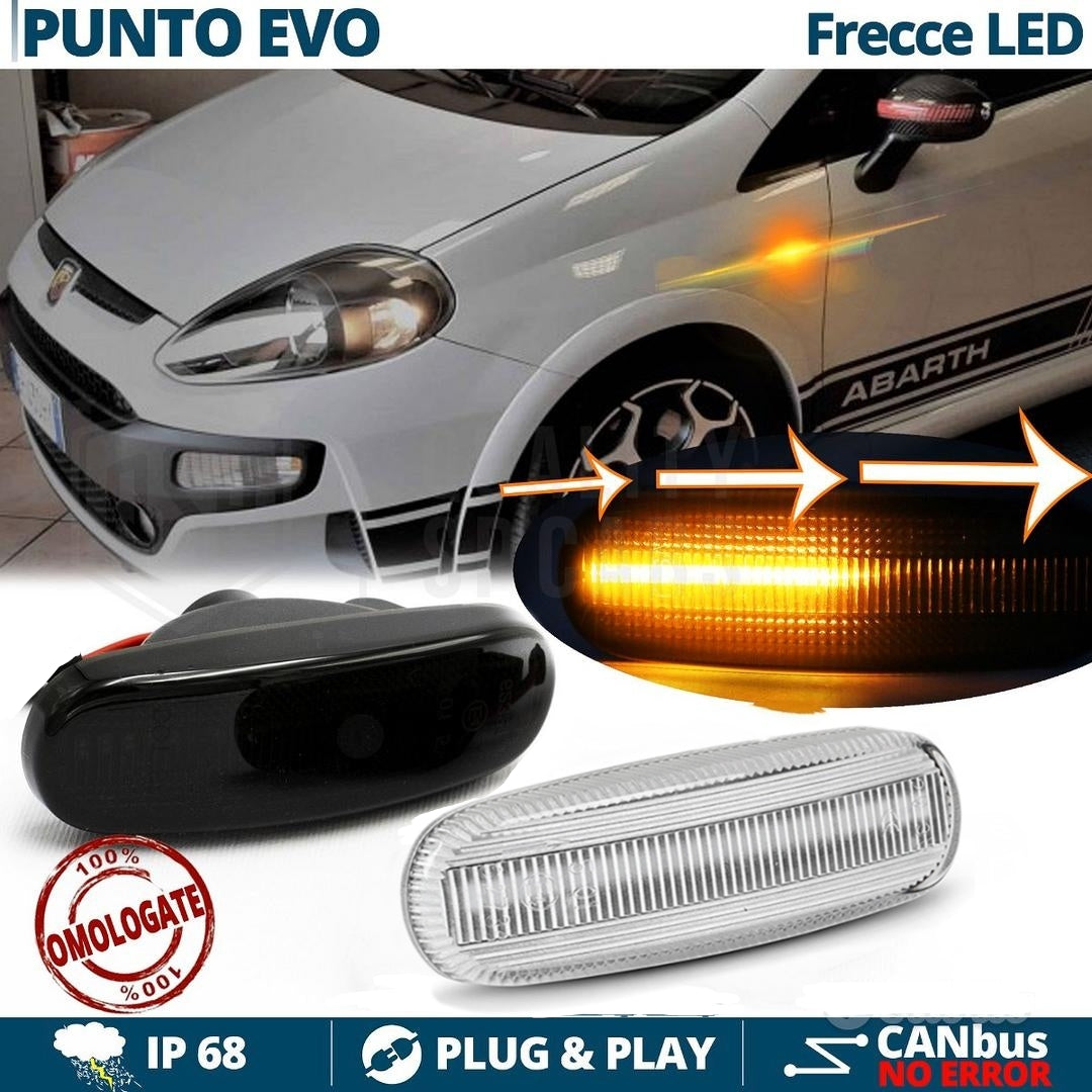 COPPIA FRECCE LATERALI LED ABARTH PUNTO EVO DINAMICHE PROGRESSIVE