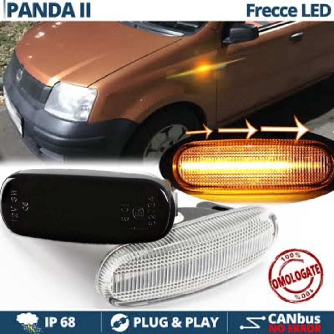 COPPIA FRECCE LATERALI LED FIAT PANDA II 169 DINAMICHE PROGRESSIVE