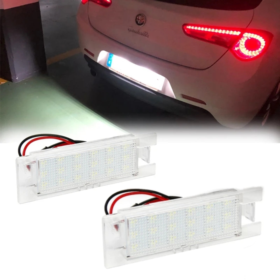PLACCHETTE A LED LUCI TARGA ALFA ROMEO GIULIETTA 18 LED SPECIFICHE 6000K CANBUS NO ERROR