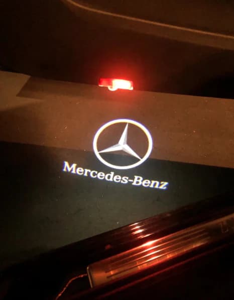 2 PROIETTORI LOGO MERCEDES CLASSE A B C E M LED PORTIERE SOTTOPORTA