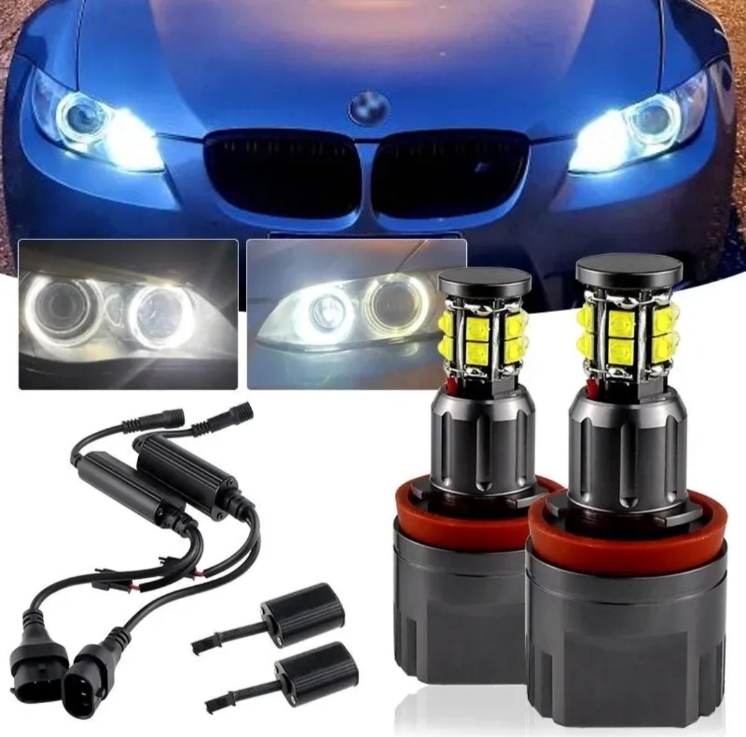 LAMPADE LED ANGEL EYES H8 PER BMW X1 E84 120W LUCI DI POSIZIONE 6000K