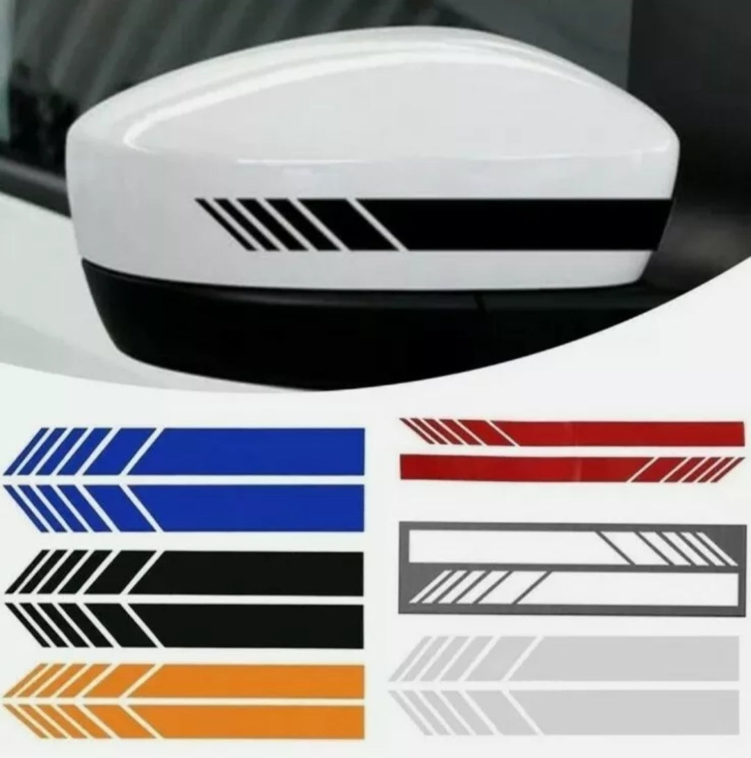 1x Set Strisce Decalcomanie Vinile Adesivo Specchietti Esterni Auto Vari Colori