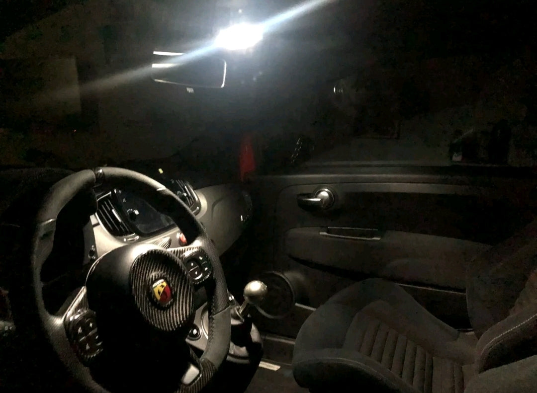 KIT LED INTERNI COMPLETO ABARTH 500 595 695 PLAFONIERA + BAGAGLIAIO CANBUS 6000K