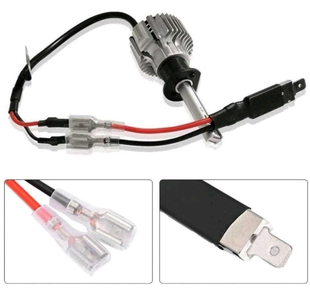 2X CONVERTITORI ADATTATORI LED H1 PER FARI AUTO CONNETTORI CAVI RUBA CORRENTE