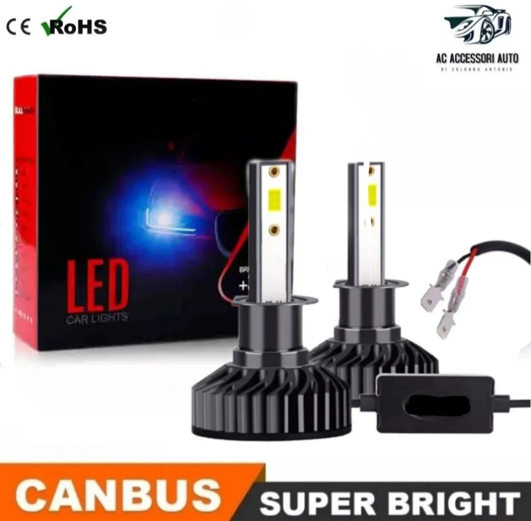 KIT LED H1 CSP ALFA ROMEO GIULIETTA CANBUS NO ERROR 6000K 12000LM BIANCO PER ABBAGLIANTI