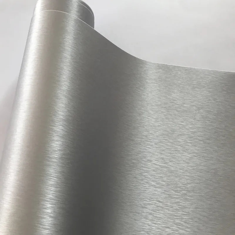 Pellicola Adesiva Alluminio Spazzolato Opaco 30x100Cm Wrapping Auto Moto Matte In Vinile