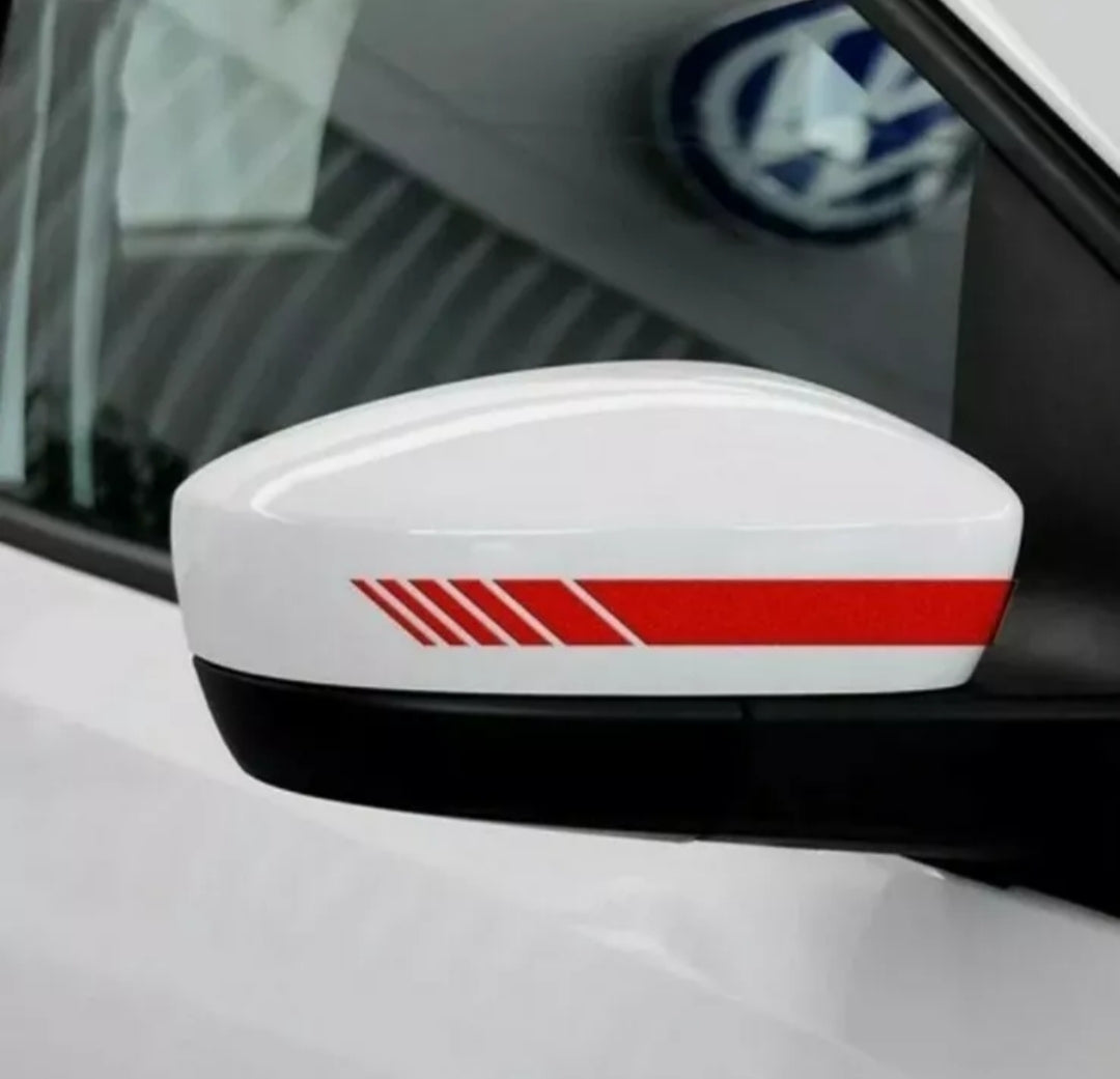 1x Set Strisce Decalcomanie Vinile Adesivo Specchietti Esterni Auto Vari Colori