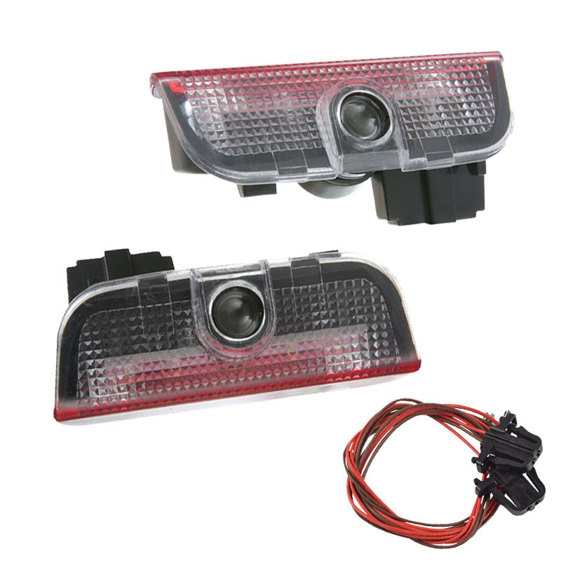 2 PROIETTORI LED LUCI SOTTOPORTA PER VOLKSWAGEN T-ROC CON LOGO PLUG AND PLAY CANBUS