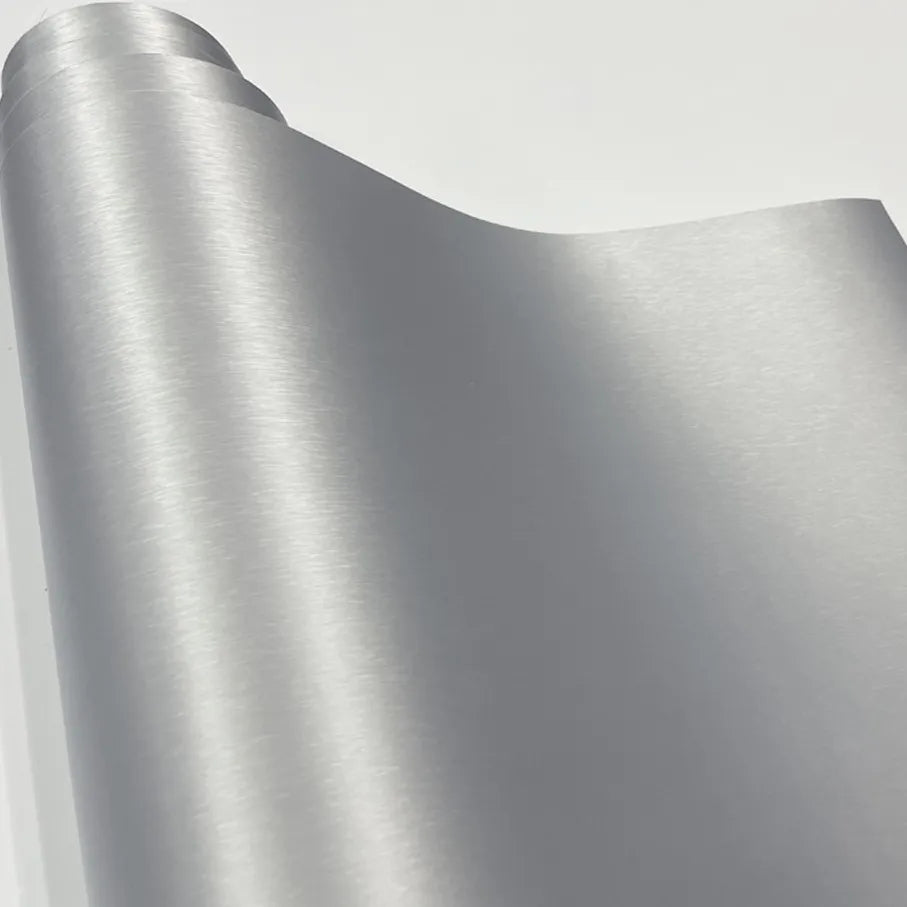 Pellicola Adesiva Alluminio Spazzolato Opaco 30x100Cm Wrapping Auto Moto Matte In Vinile
