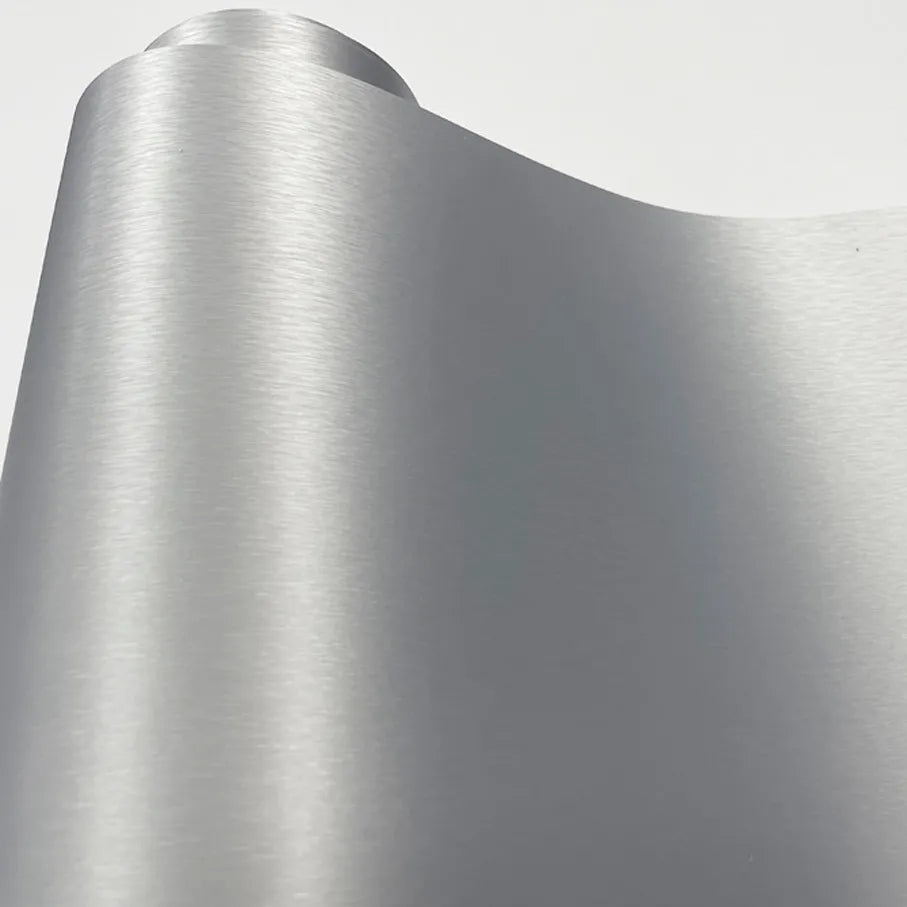 Pellicola Adesiva Alluminio Spazzolato Opaco 30x100Cm Wrapping Auto Moto Matte In Vinile