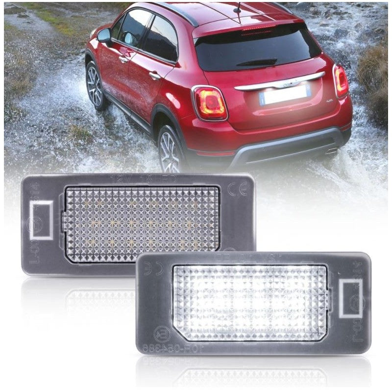 PLACCHETTE A LED LUCI TARGA 18 LED SPECIFICHE FIAT 500X 6000K NO ERROR
