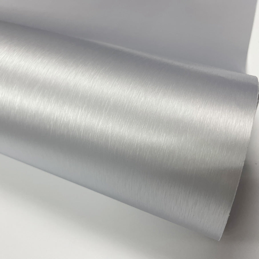 Pellicola Adesiva Alluminio Spazzolato Opaco 30x100Cm Wrapping Auto Moto Matte In Vinile