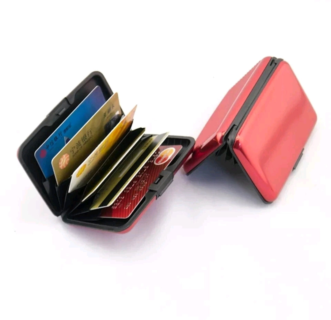 PORTA CARTE DI CREDITO PER TESSERE ANTIFRODE RFID SOLDI RIGIDO IN ALLUMINIO