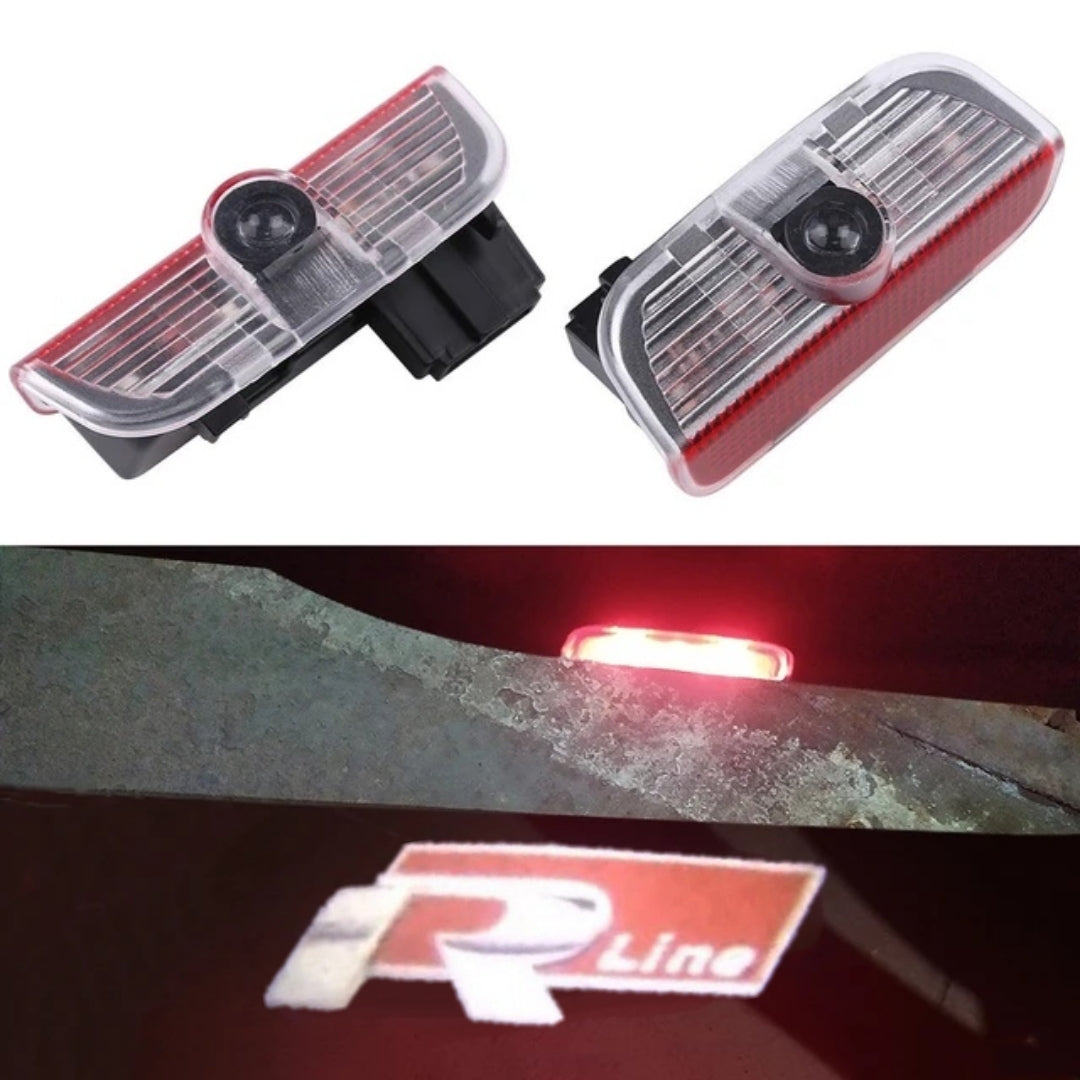 2 PROIETTORI LED LUCI SOTTOPORTA PER VOLKSWAGEN T-ROC CON LOGO PLUG AND PLAY CANBUS