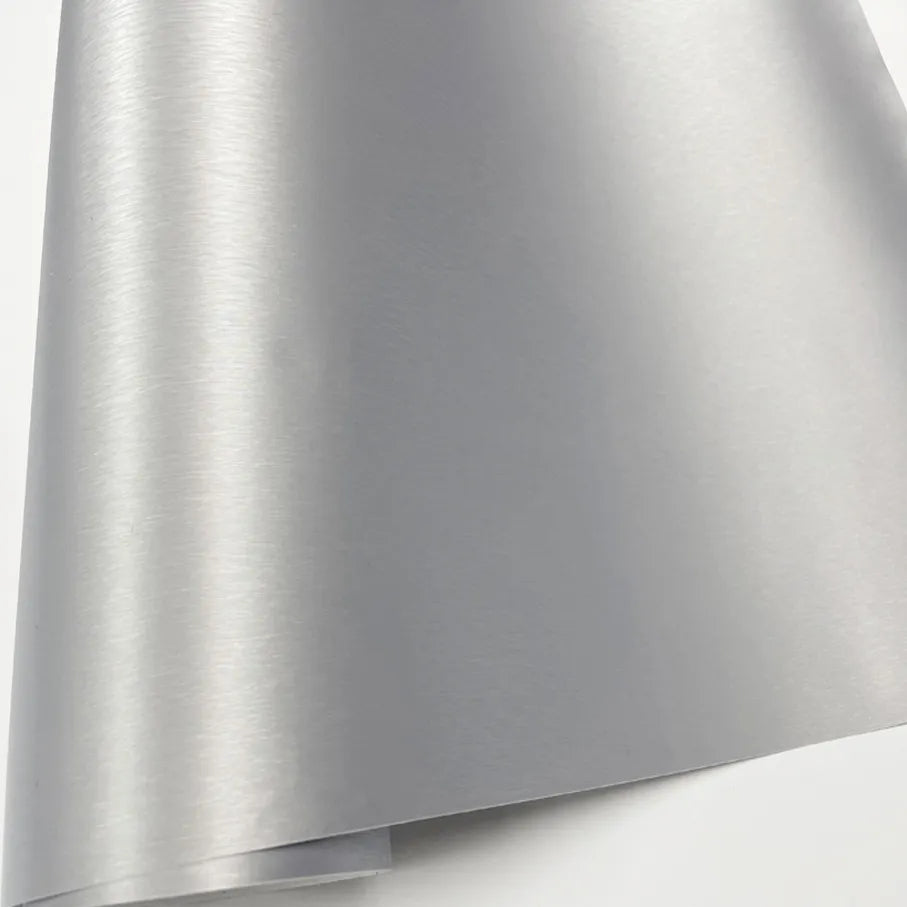 Pellicola Adesiva Alluminio Spazzolato Opaco 30x100Cm Wrapping Auto Moto Matte In Vinile
