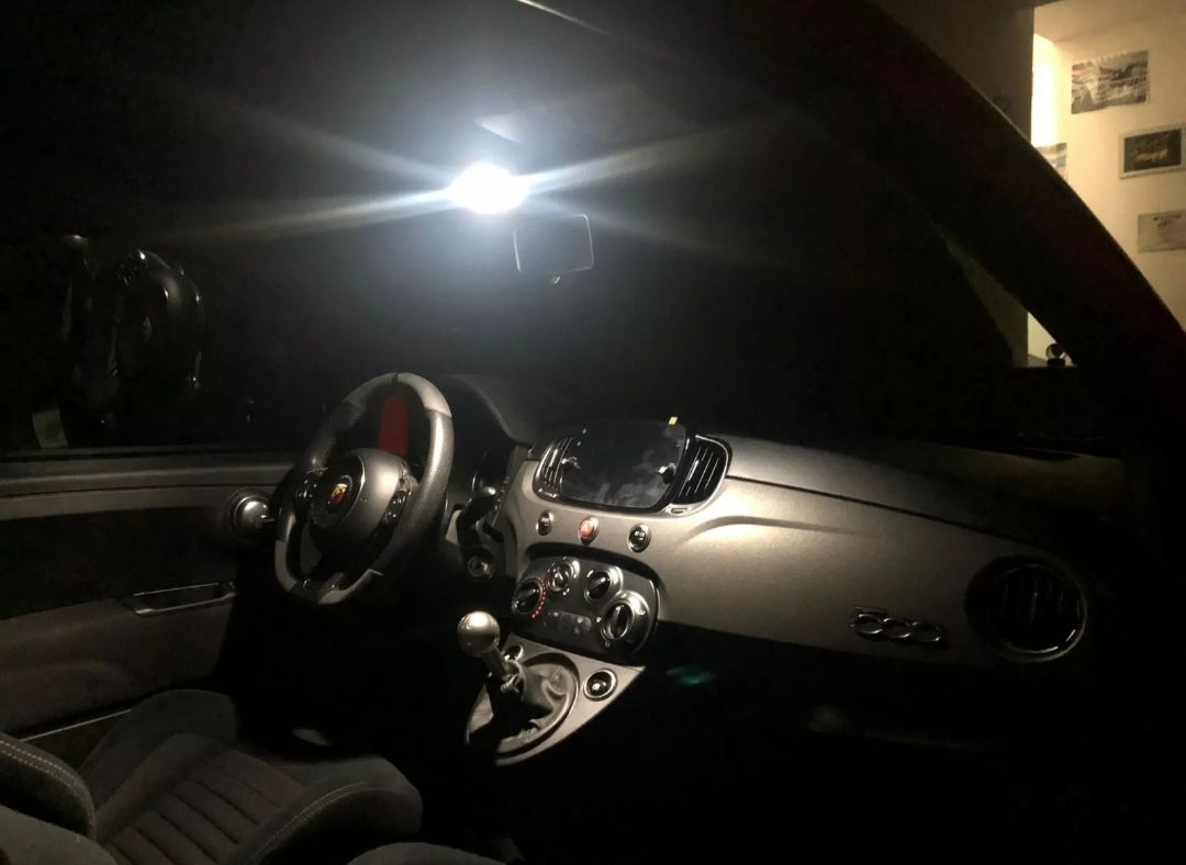 KIT LED INTERNI COMPLETO ABARTH 500 595 695 PLAFONIERA + BAGAGLIAIO CANBUS 6000K
