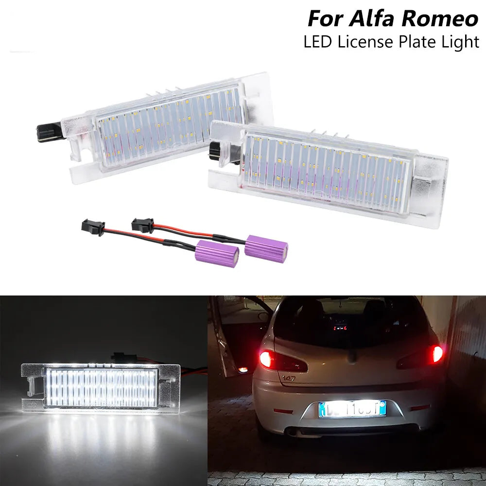 PLACCHETTE A LED LUCI TARGA ALFA ROMEO 147 18 LED SPECIFICHE 6000K CANBUS NO ERROR