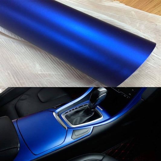 Pellicola Adesiva Blu Scuro Opaco 30x152Cm Wrapping Auto Moto Matte In Vinile