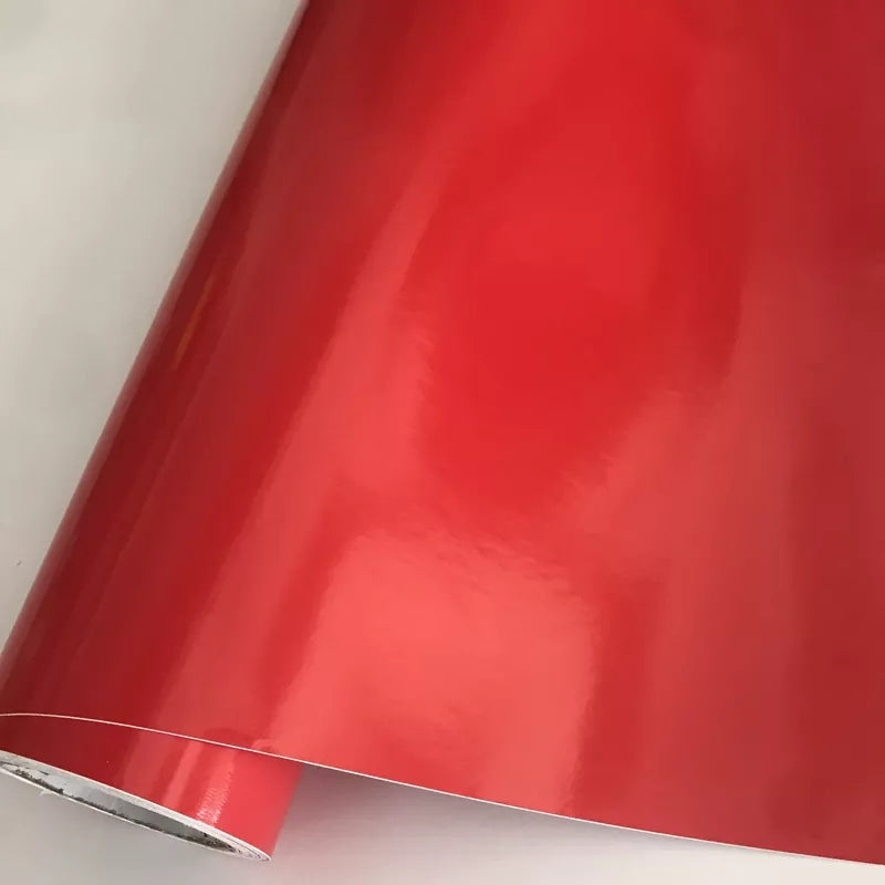 Pellicola Adesiva Rosso Lucido 30x152Cm Wrapping Auto Moto Glossy In Vinile