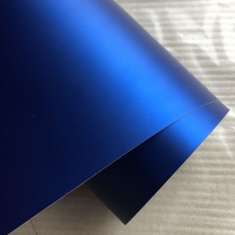 Pellicola Adesiva Blu Scuro Opaco 30x152Cm Wrapping Auto Moto Matte In Vinile