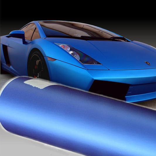 Pellicola Adesiva Blu Perla Opaco 30x152Cm Wrapping Auto Moto Matte In Vinile