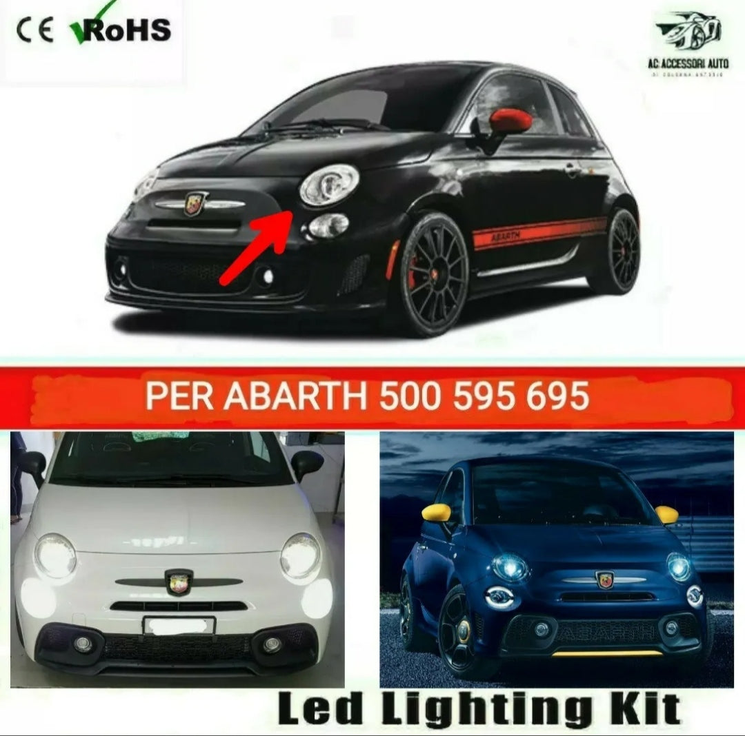 KIT LED H7 PER ANABBAGLIANTI CON LENTICOLARE ABARTH 500 595 695 6000K CANBUS NO ERROR