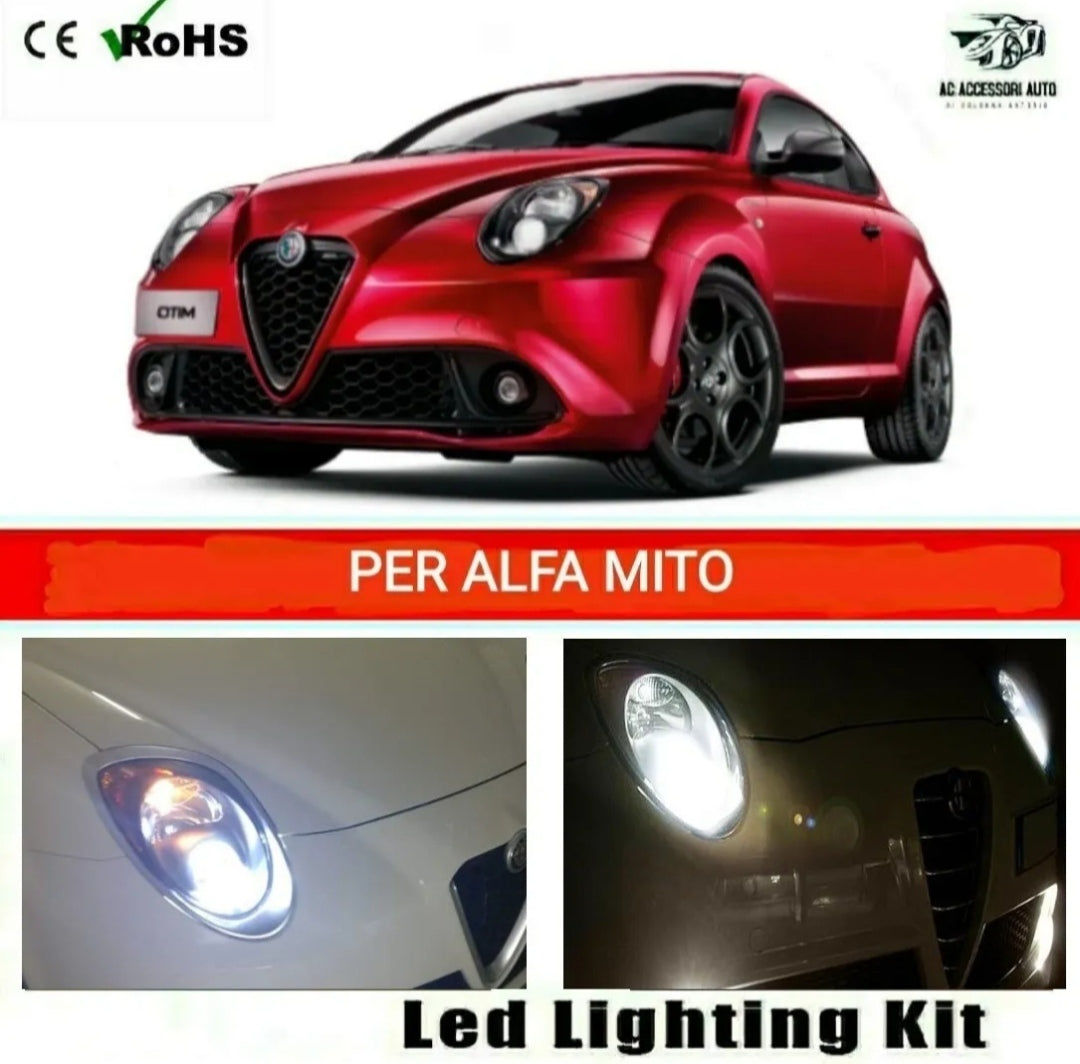 KIT LED H7 PER ANABBAGLIANTI CON LENTICOLARE ALFA ROMEO MITO 6000K CANBUS NO ERROR