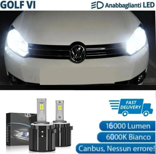 KIT LED H7 SPECIFICI PER ANABBAGLIANTI VOLKSWAGEN VW GOLF 6 VI 6000K CANBUS PLUG AND PLAY