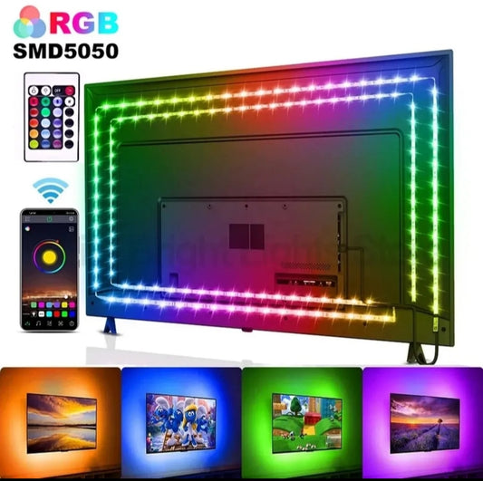 STRISCIA A LED TV CASA PC SMD 5050 RGB 3 METRI BOBINA USB E TELECOMANDO