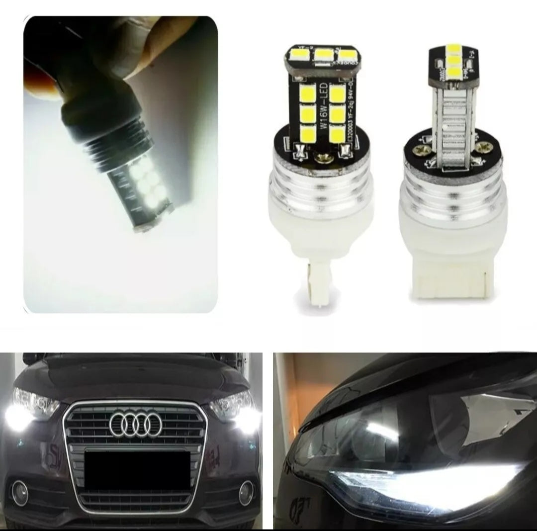 COPPIA LUCI DIURNE POSIZIONE DRL LED AUDI A1 PRE RESTYLING 6000K T20 CANBUS NO ERROR