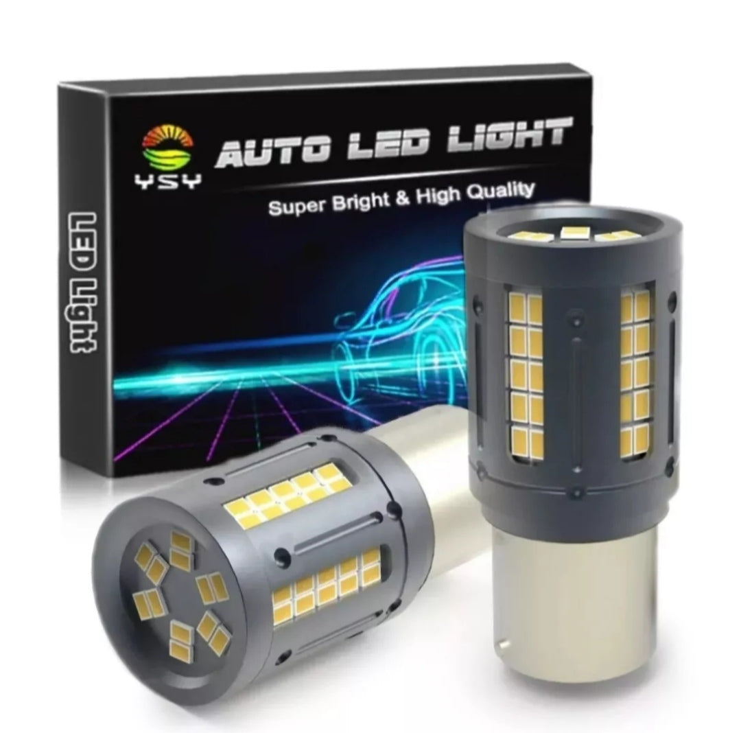 COPPIA LAMPADE LED P21W BA15S 84SMD AUTO DIURNE RETROMARCIA PARCHEGGIO CANBUS 6000K NO ERROR