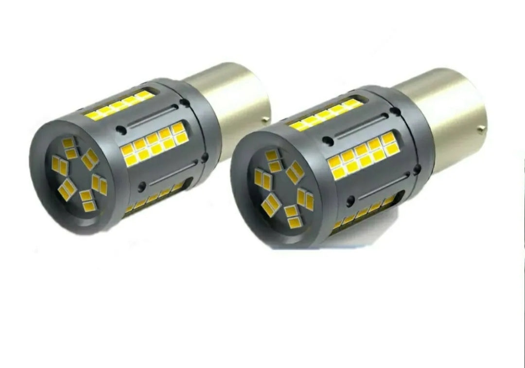 COPPIA LAMPADE LED P21W BA15S 84SMD AUTO DIURNE RETROMARCIA PARCHEGGIO CANBUS 6000K NO ERROR