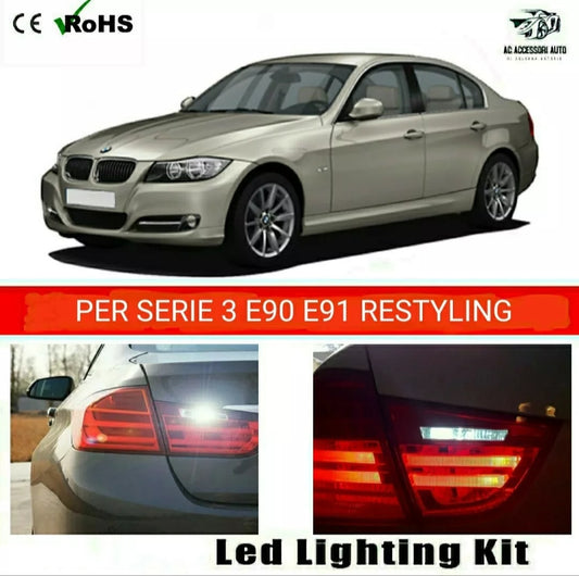 COPPIA LUCI RETROMARCIA T15 LED BMW SERIE 3 E90 E91 CANBUS 6000K