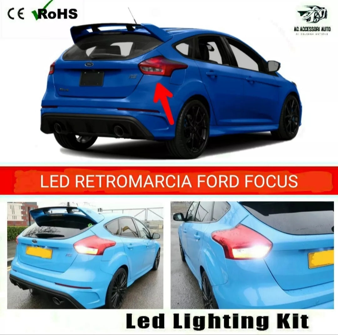 COPPIA LUCI RETROMARCIA T15 LED FORD FOCUS 3 III CANBUS 6000K