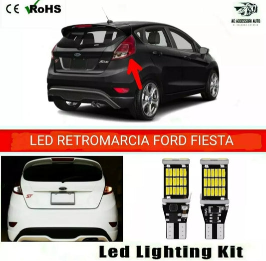 COPPIA LUCI RETROMARCIA T15 LED FORD FIESTA 6 VI CANBUS 6000K