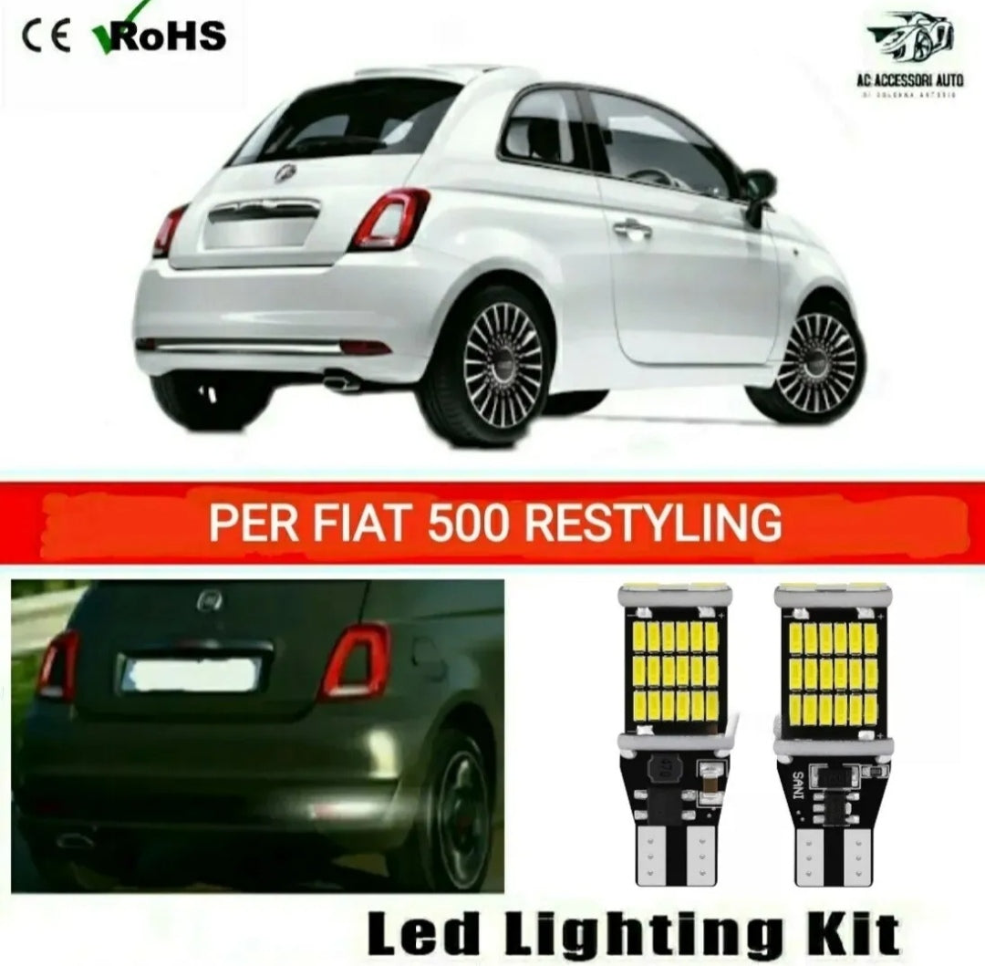 LUCE RETROMARCIA T15 LED FIAT 500 RESTYLING CANBUS 6000K