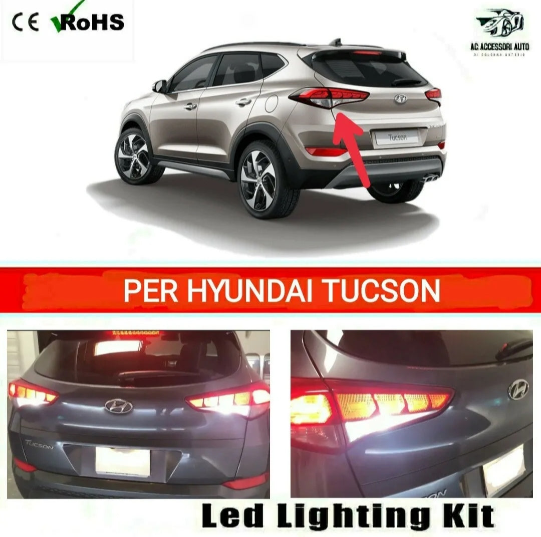 COPPIA LUCI RETROMARCIA T15 LED HYUNDAI TUCSON CANBUS 6000K