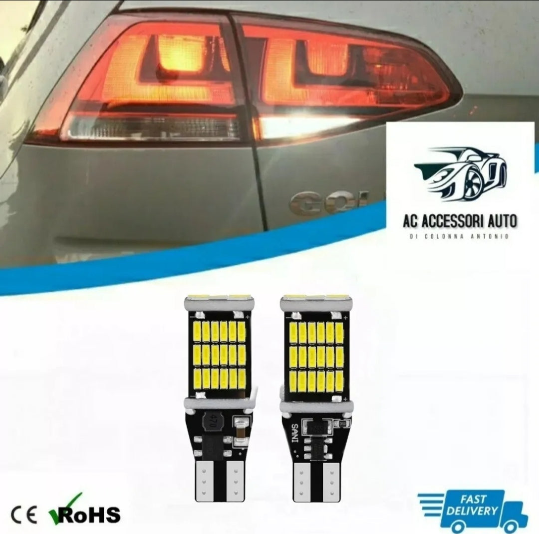 COPPIA LUCI RETROMARCIA T15 VW VOLKSWAGEN GOLF 7 VII CANBUS 6000K