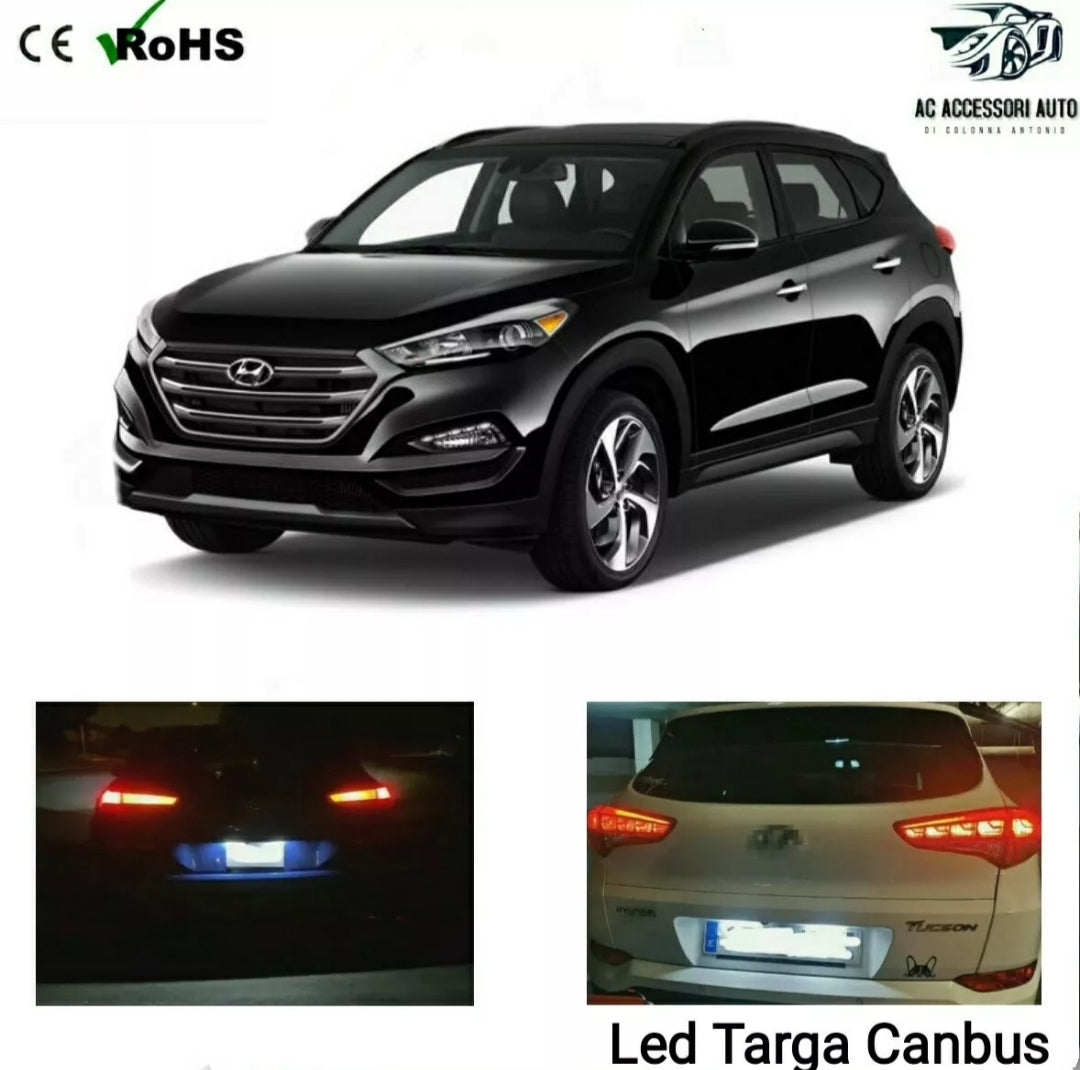 COPPIA LUCI TARGA LED HYUNDAI TUCSON CANBUS 6000K BIANCO