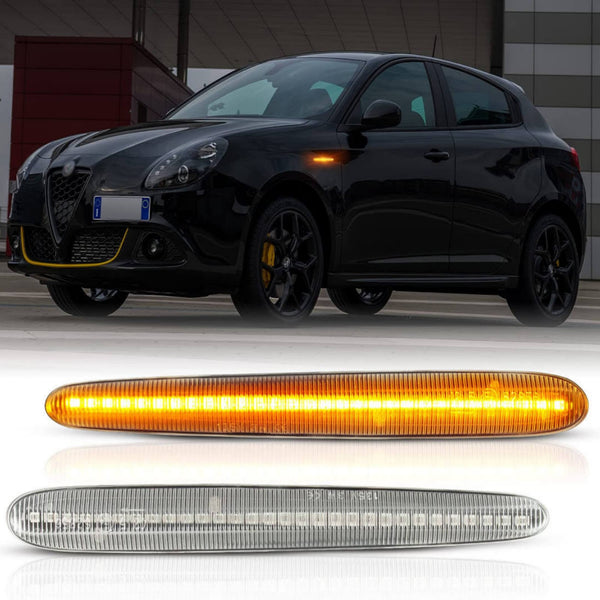 COPPIA FRECCE LATERALI DINAMICHE A LED PER ALFA ROMEO GIULIETTA NERO F – Ac  Accessori Auto