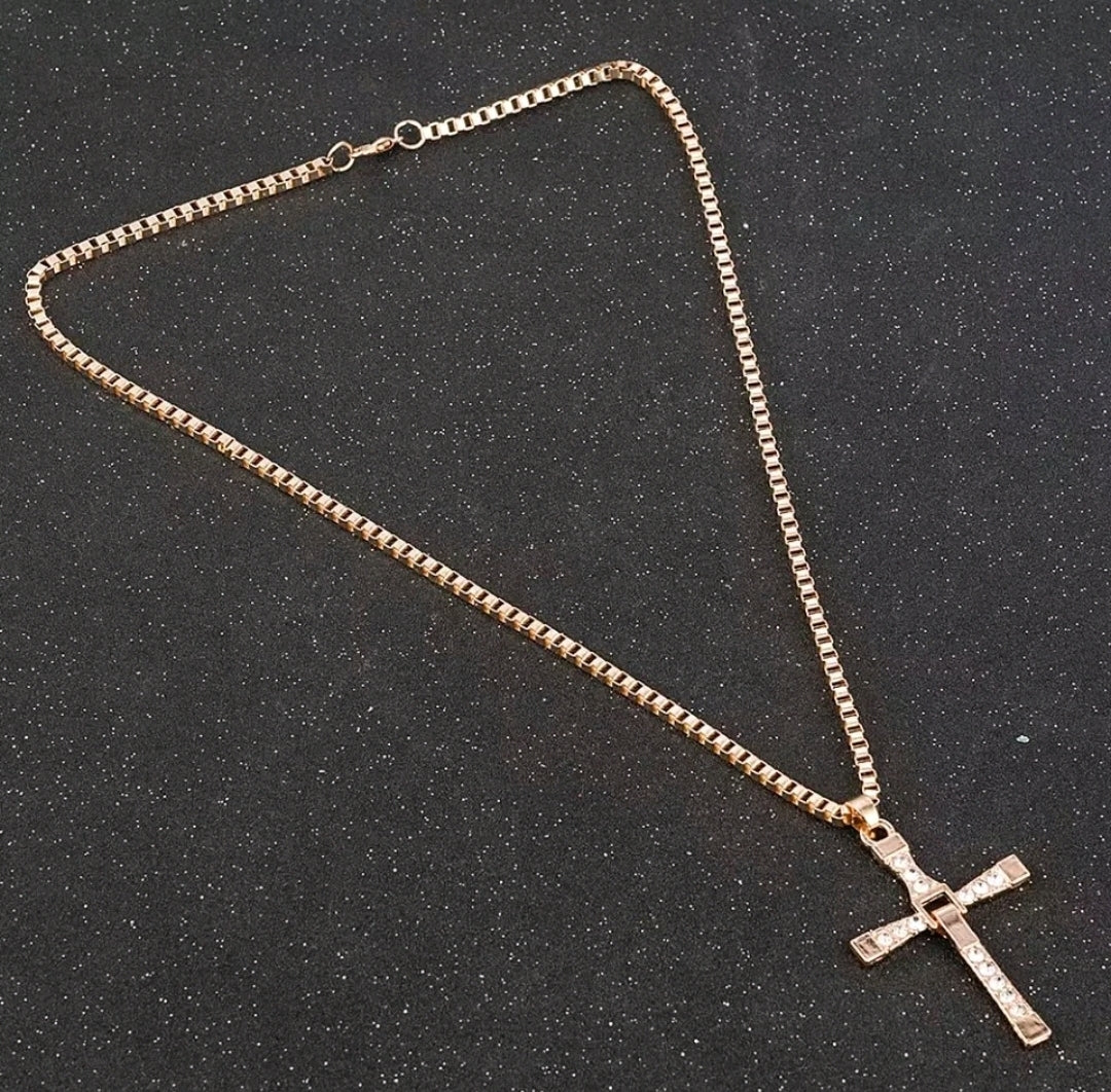 Collana Pendente Dominic Toretto Fast Furious Ciondolo Croce Vin Diesel Con Strass