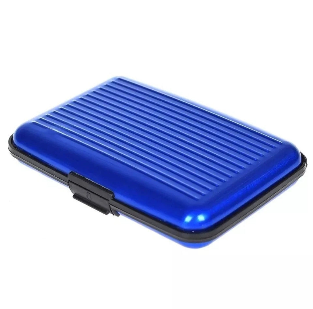 PORTA CARTE DI CREDITO PER TESSERE ANTIFRODE RFID SOLDI RIGIDO IN ALLUMINIO