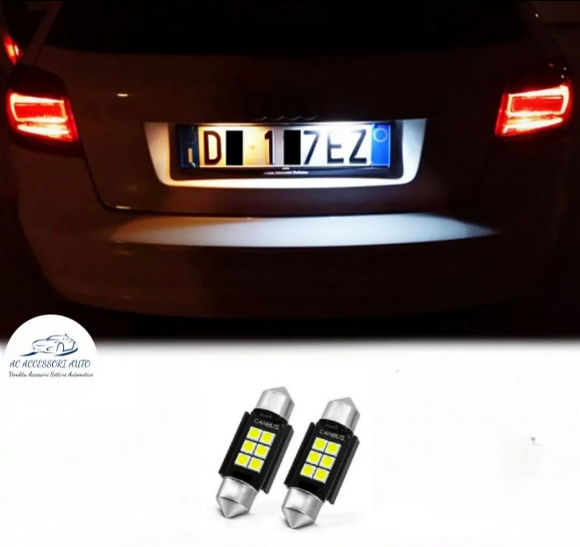 COPPIA LUCI TARGA LED PER AUDI A3 S3 RS3 8P 8PA 6000K NO ERROR CANBUS