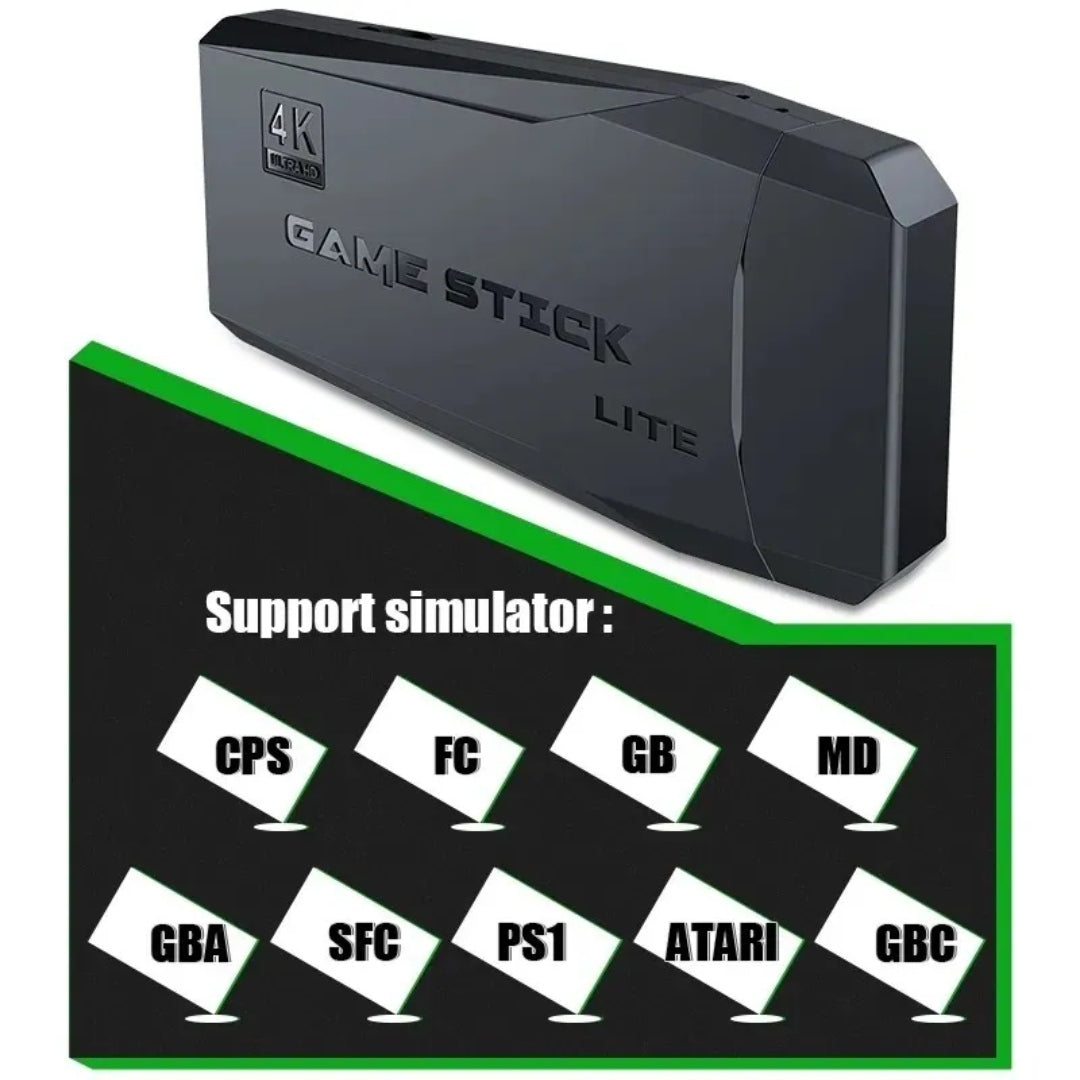 CONSOLE TV GAME STICK HDMI 4K SD 64Gb 2 CONTROLLER 10000 GIOCHI RETRO