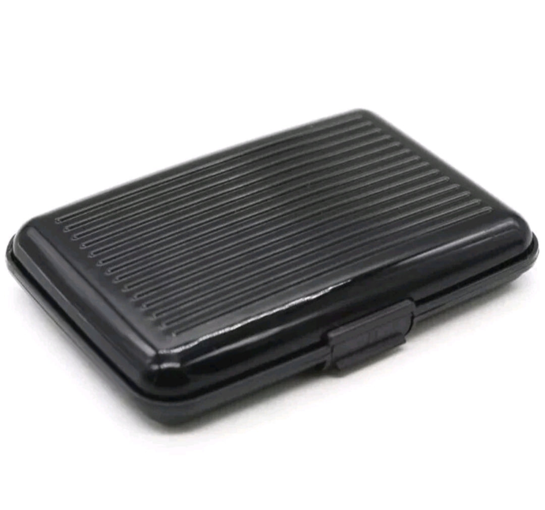 PORTA CARTE DI CREDITO PER TESSERE ANTIFRODE RFID SOLDI RIGIDO IN ALLUMINIO