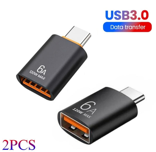 2X ADATTATORE OTG DA USB-A FEMMINA A USB C TIPO C MASCHIO CONVERTITORE UNIVERSALE