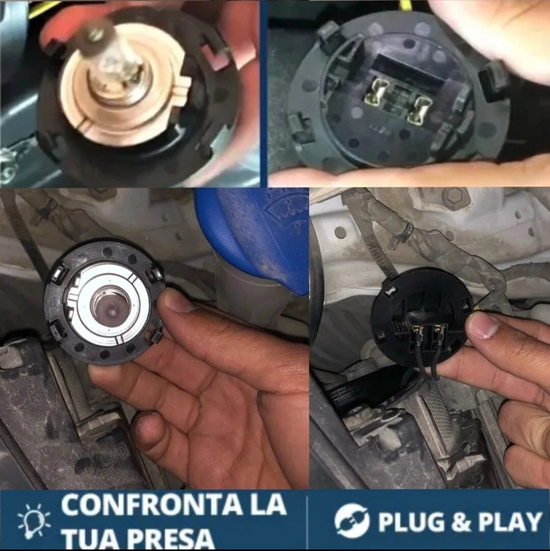 COPPIA ADATTATORI PORTA LAMPADE H7 LED XENON PER HYUNDAI TUCSON III