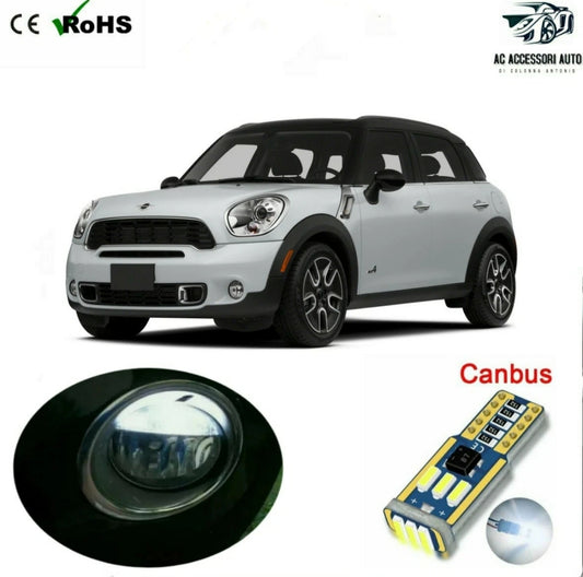 COPPIA LUCI POSIZIONE LED MINI COUNTRYMAN R60 W5W T10 CANBUS NO ERRORE 6000K